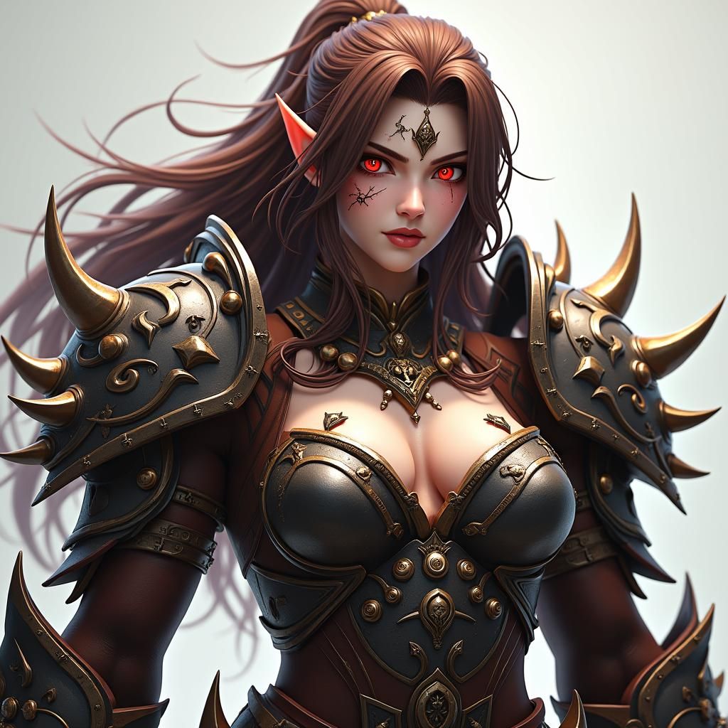 Female Orc Warrior in Detailed Zamor Armor