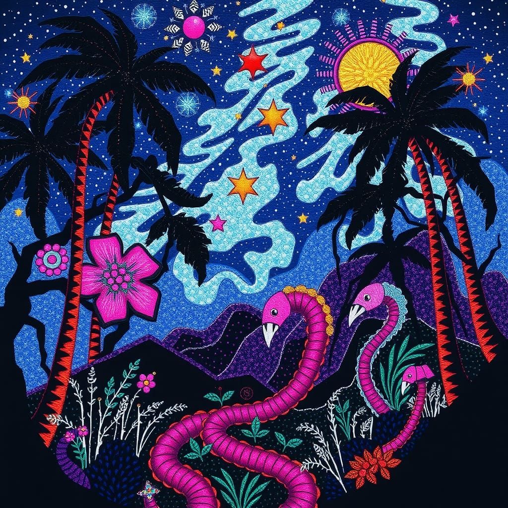 Glittercore Rainforest Under Astronomical Observation