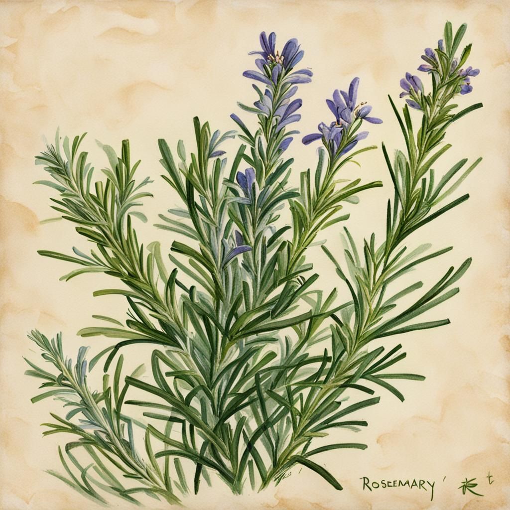 Close-up of Fresh Rosemary Sprig