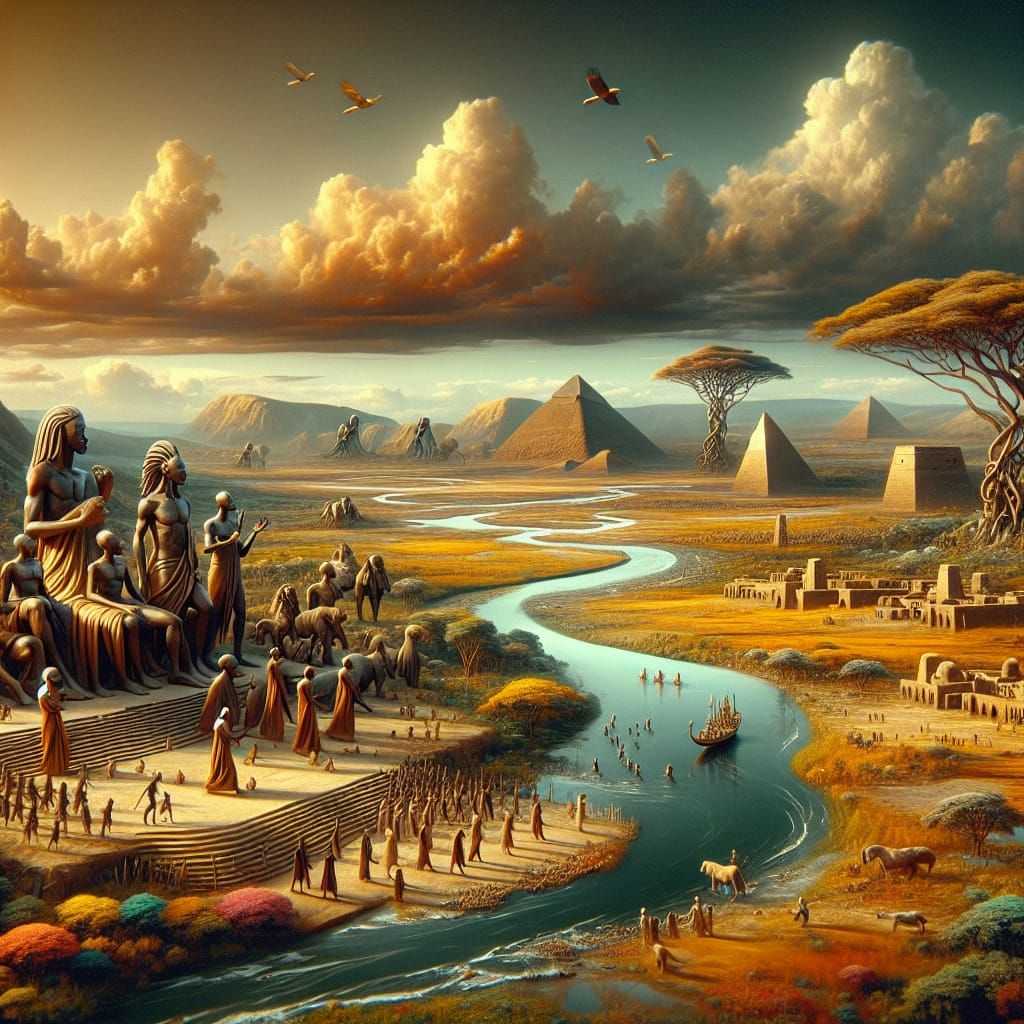 African Cultural Richness in Hyper-Realistic Oil Painting