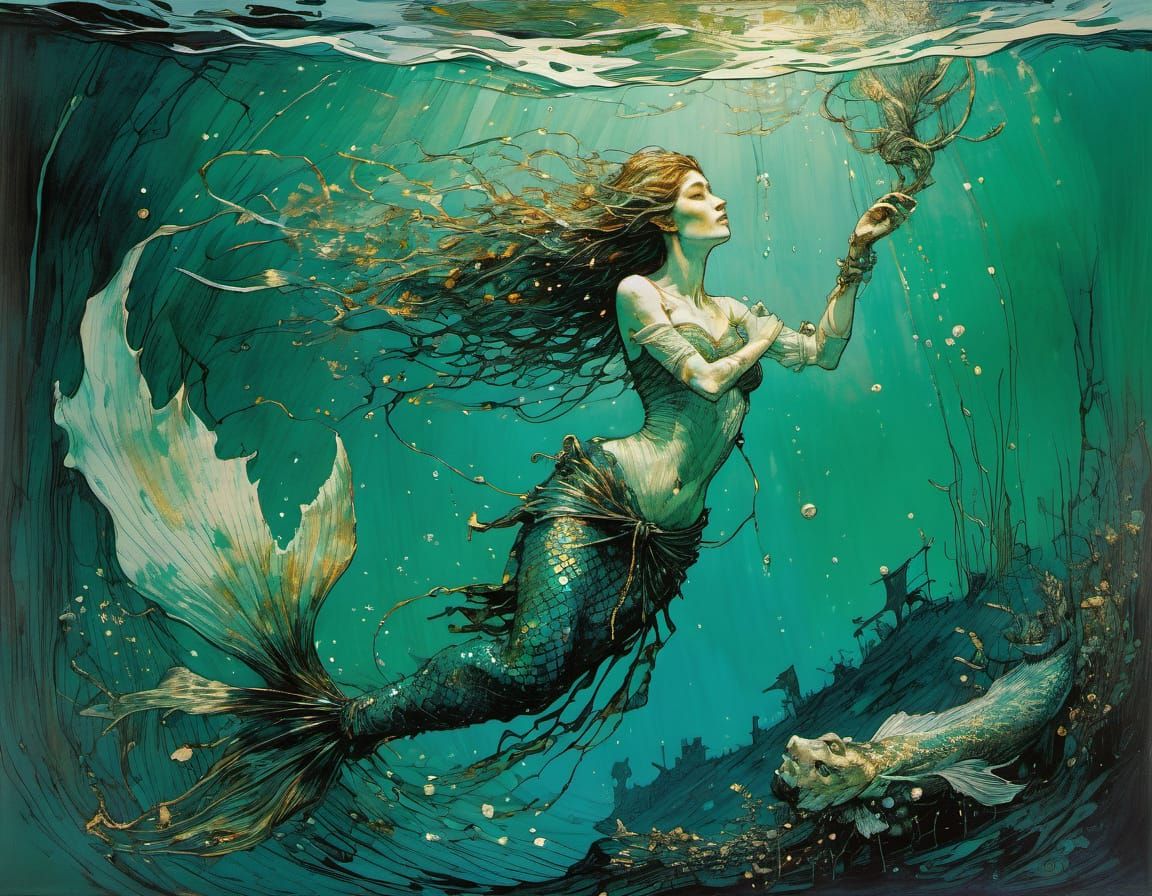 Mermaid Rescues Fisherman in Mysterious Deep Sea
