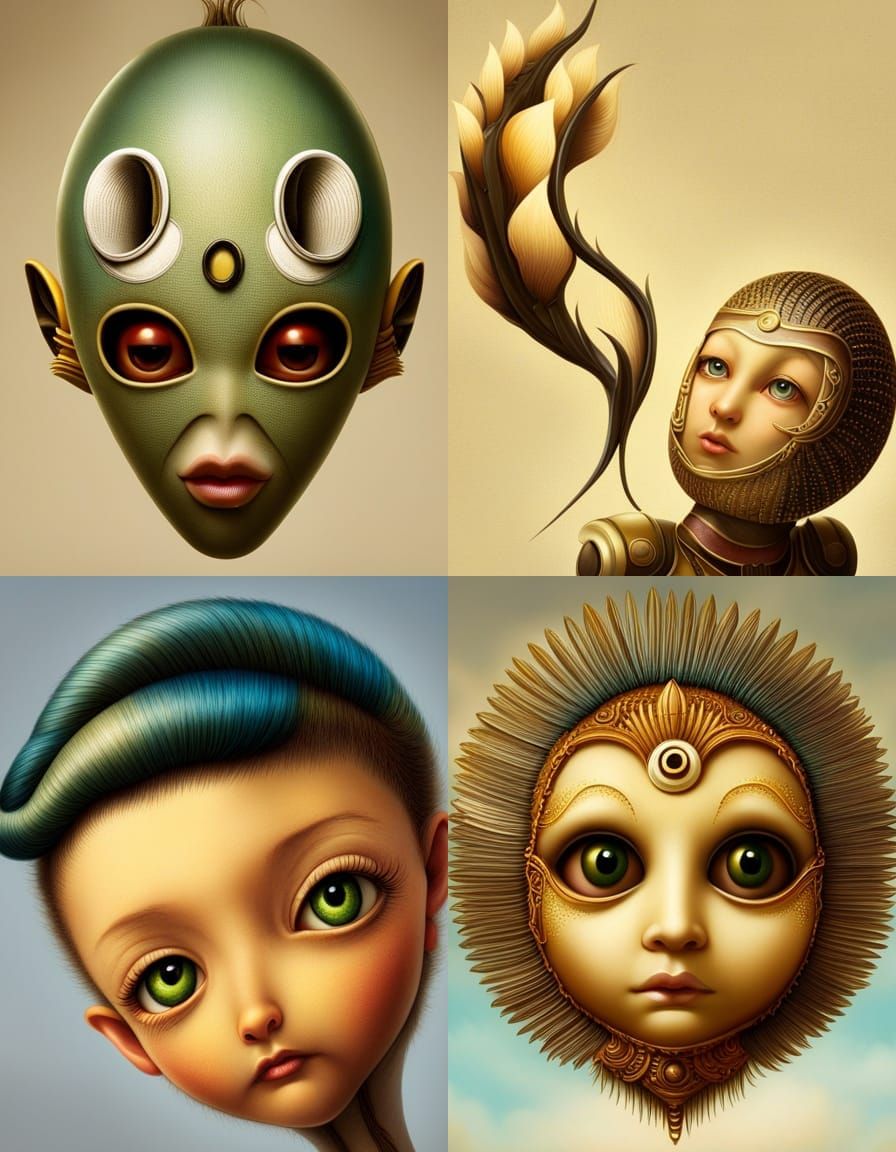Surreal Portrait in Naoto Hattori Style