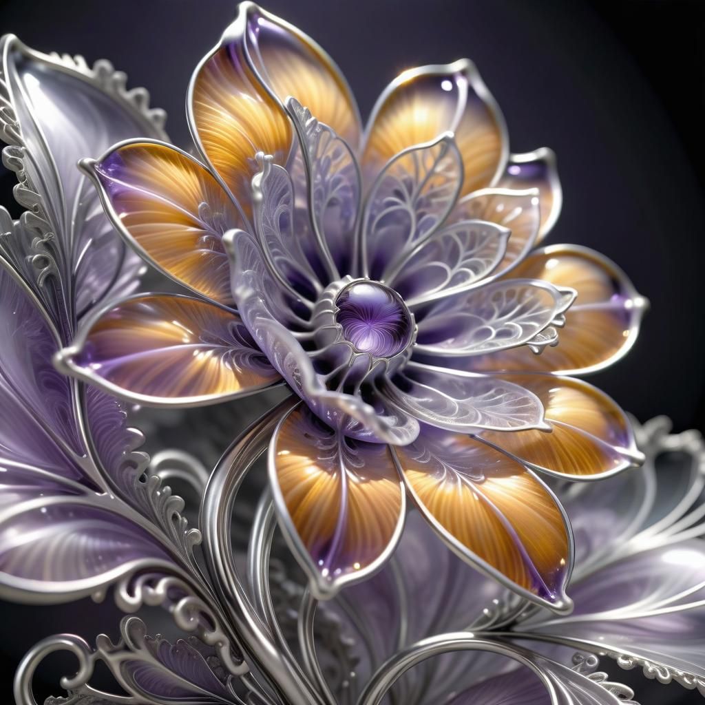Radiant Silver Filigree Flower Brooch