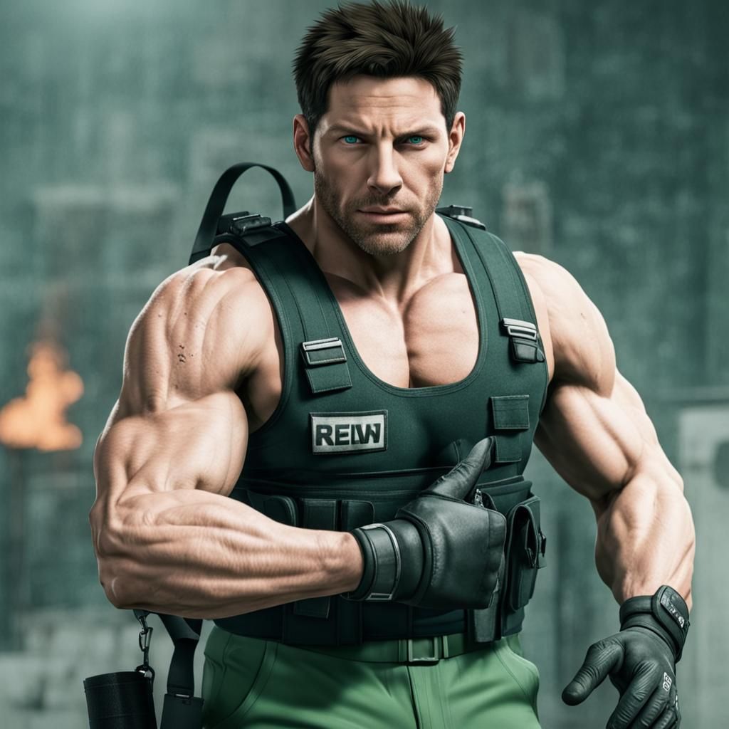 Chris Redfield: Fitness Influencer Concept Art