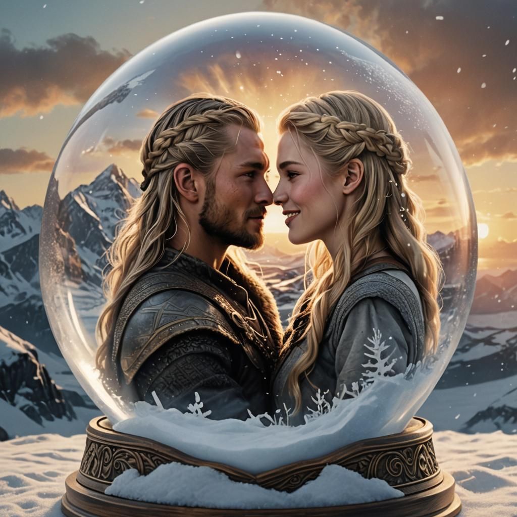 Snow Globe: Visit Kattegat and Meet the Lothbroks, Ragnar and Lagertha! ❄️⚔️🛡