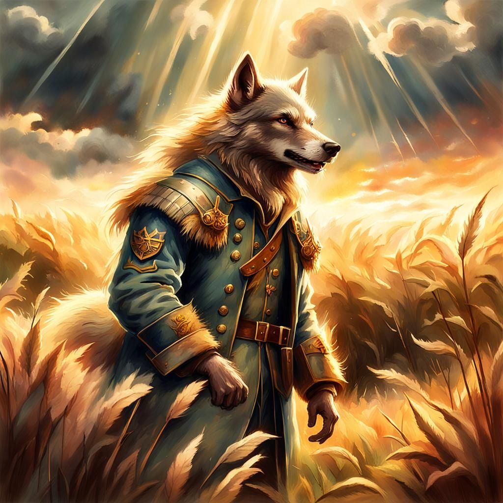 Werewolf Soldier in Divine Golden Light