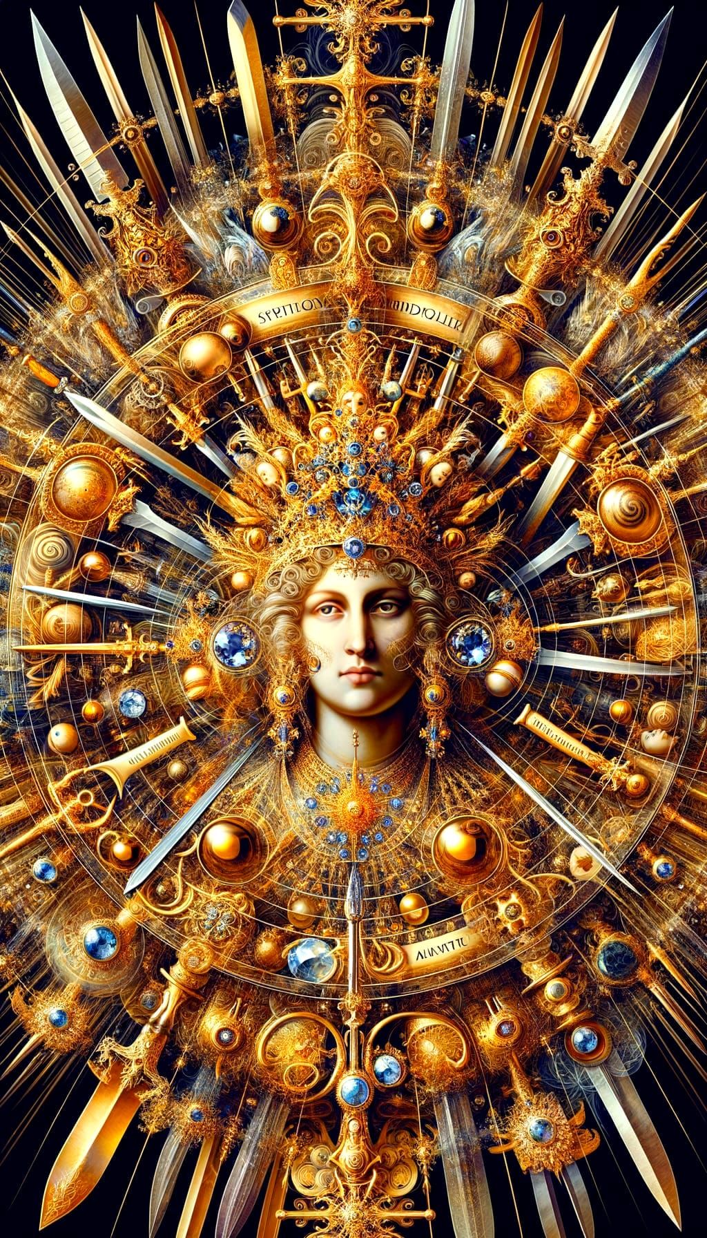 The Prince of Swords in Elegant Golden Attire