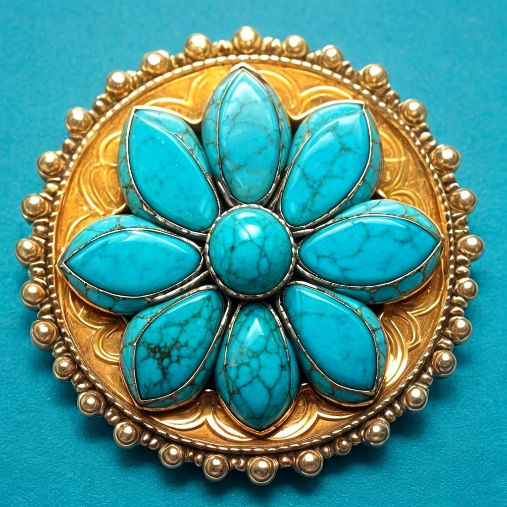 Turquoise Jewelry with Floral Accent
