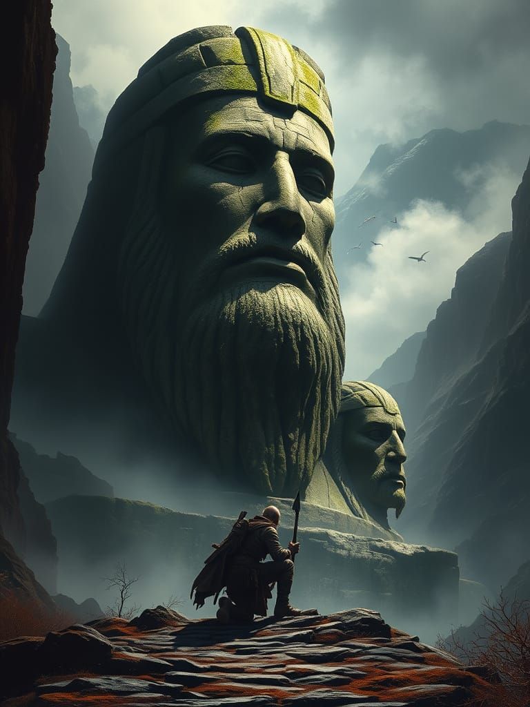 Mist-Shrouded Valley: Dark Fantasy Illustration