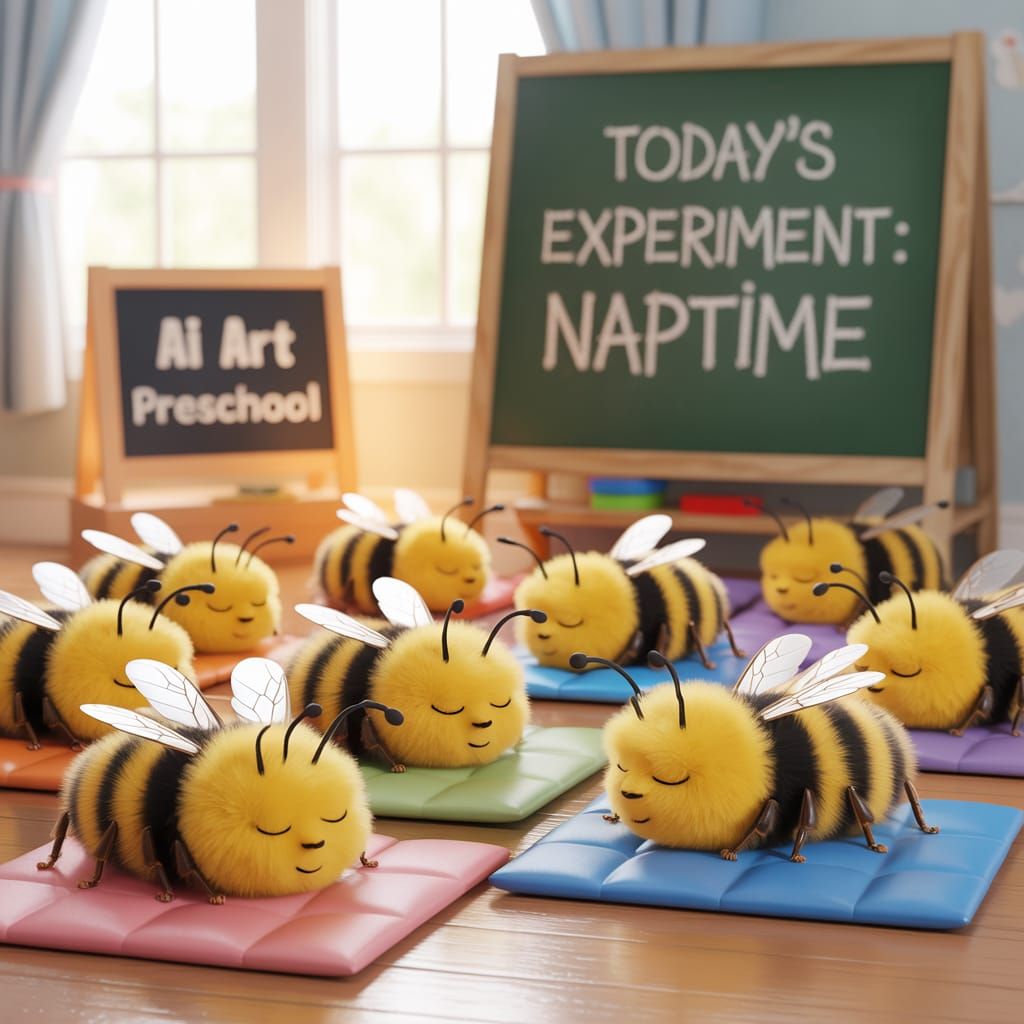 Baby Bees Naptime in Whimsical Preschool Classroom