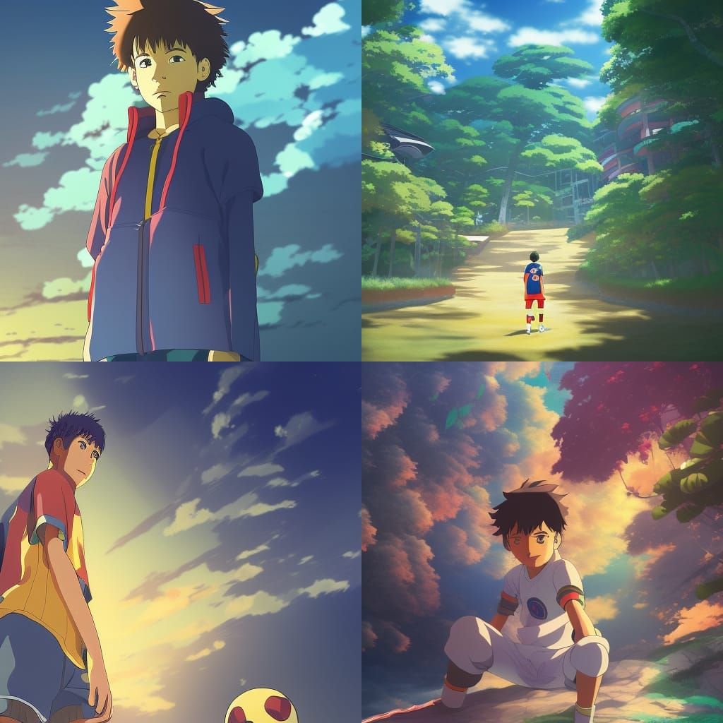 Neymar Santos Jr. in Studio Ghibli Anime Style