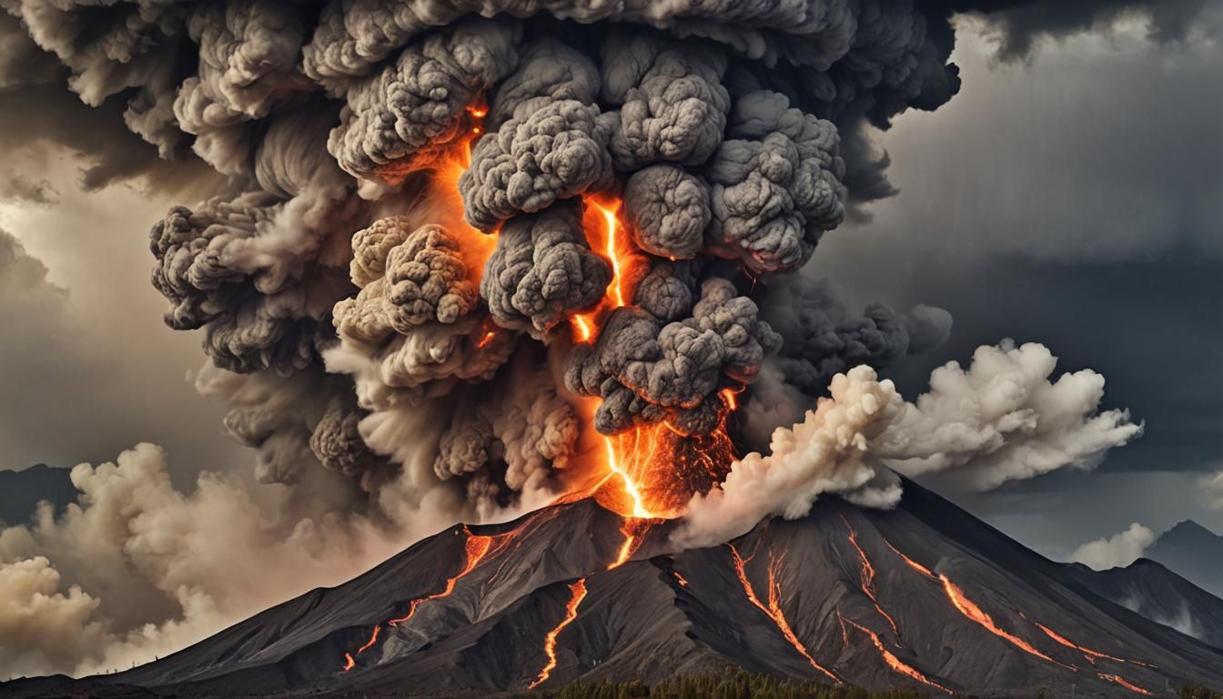 Volcanic Eruption: Lava, Lightning, and Ash
