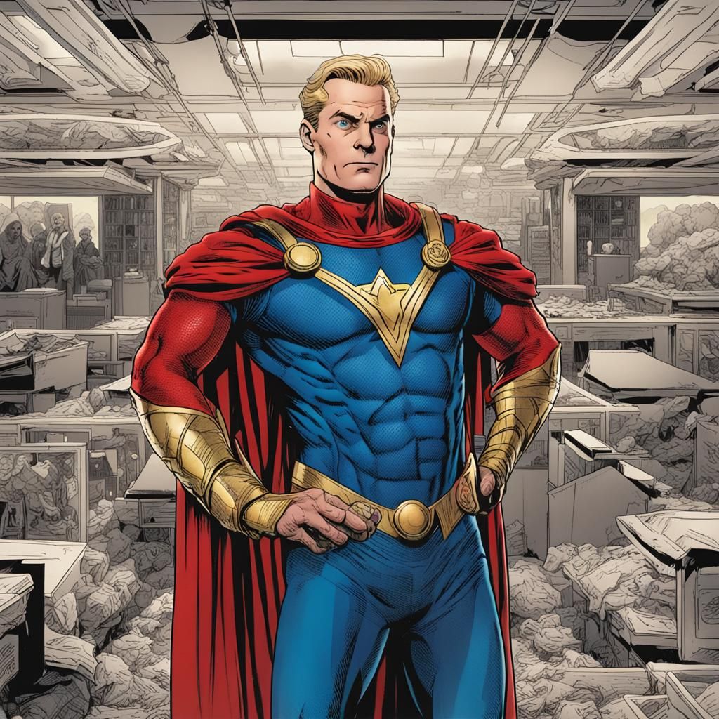 Menacing Superhero Portrait in Photorealistic Style