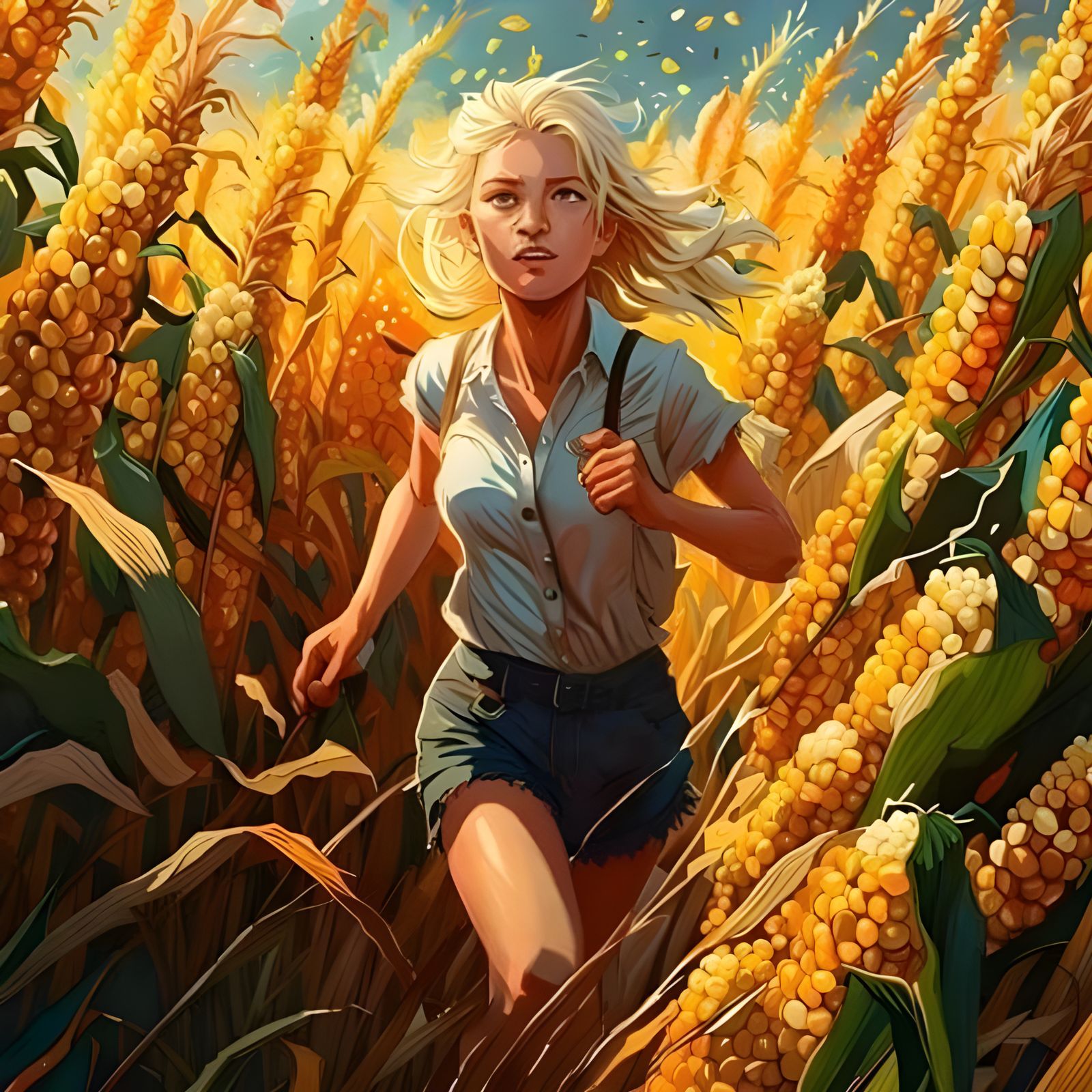 Running through a Corn Field