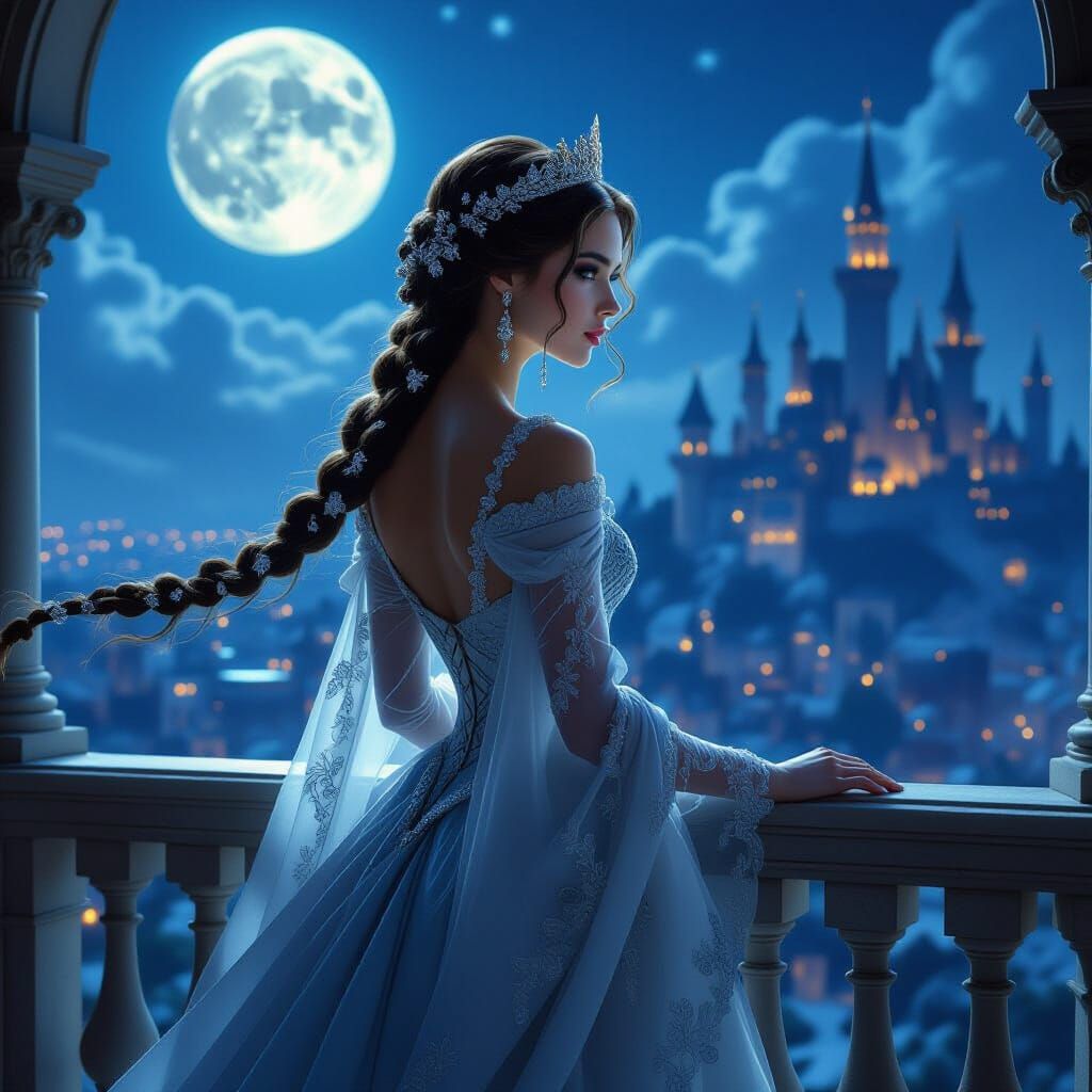 Regal Princess on Balcony Overlooking Fantastical City