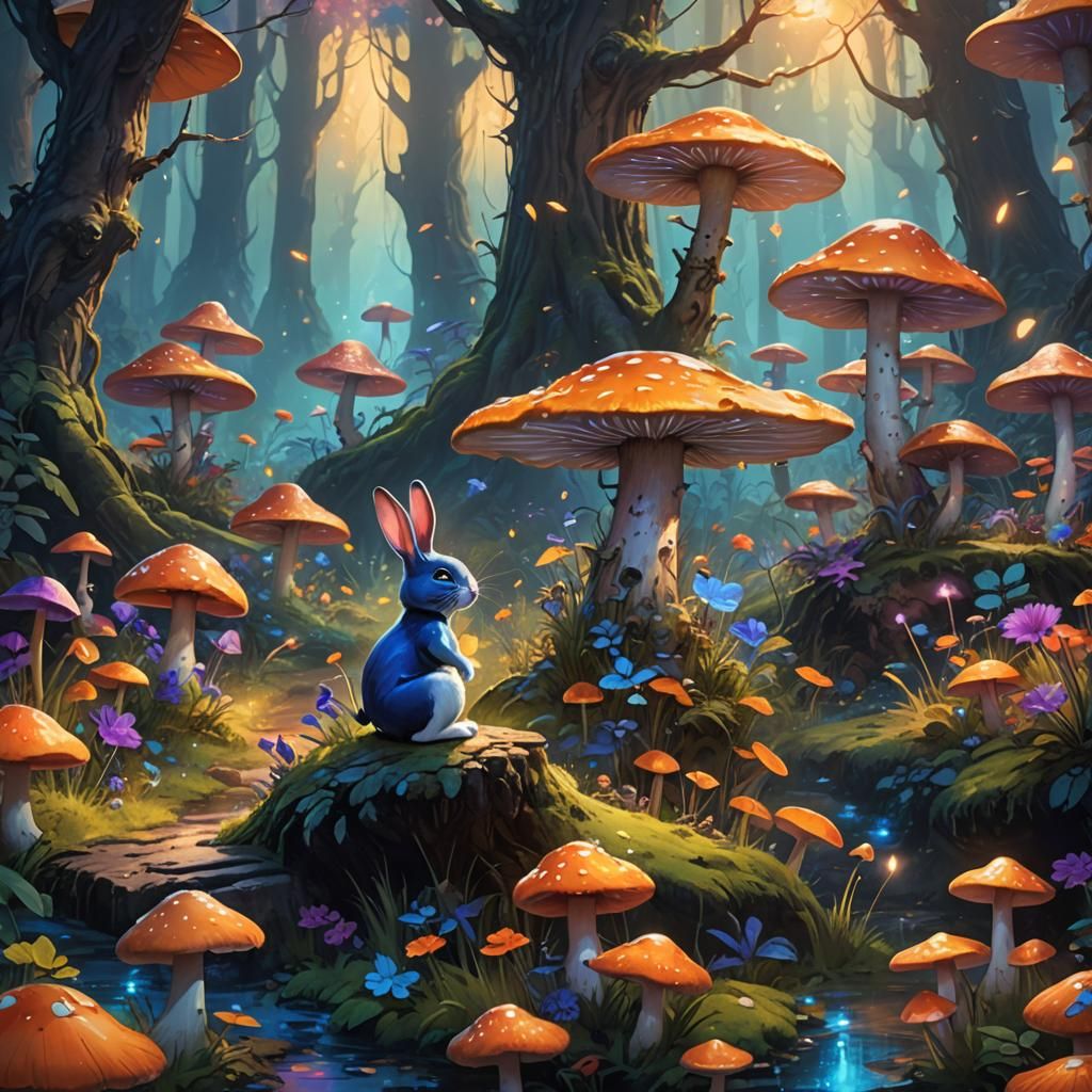 Oswald Rabbit in Mystical Forest Concept Art
