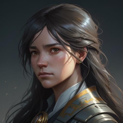 Detailed Portrait with Dynamic Lighting in Art Nouveau Style