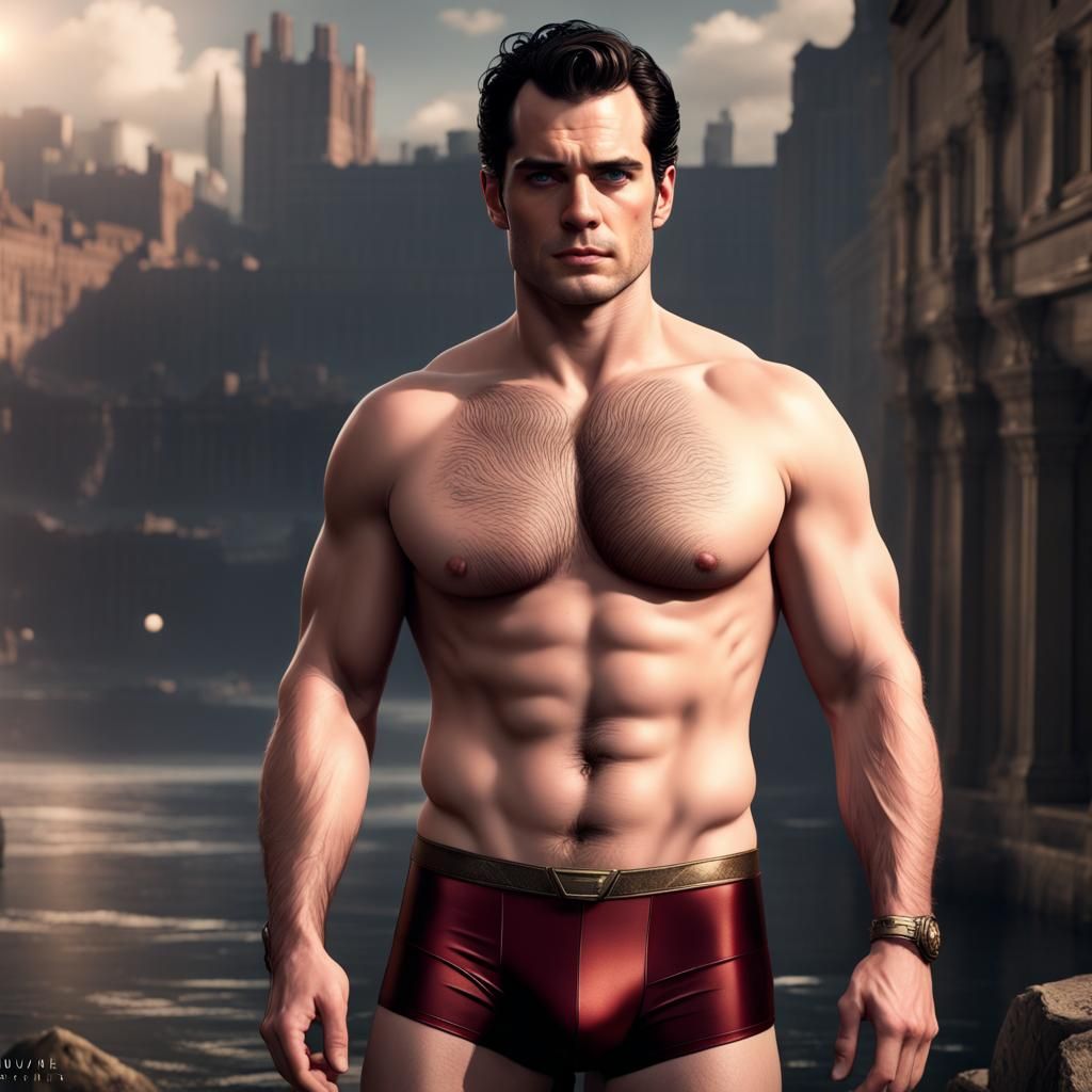 Henry Cavill Comic Art in Underwear