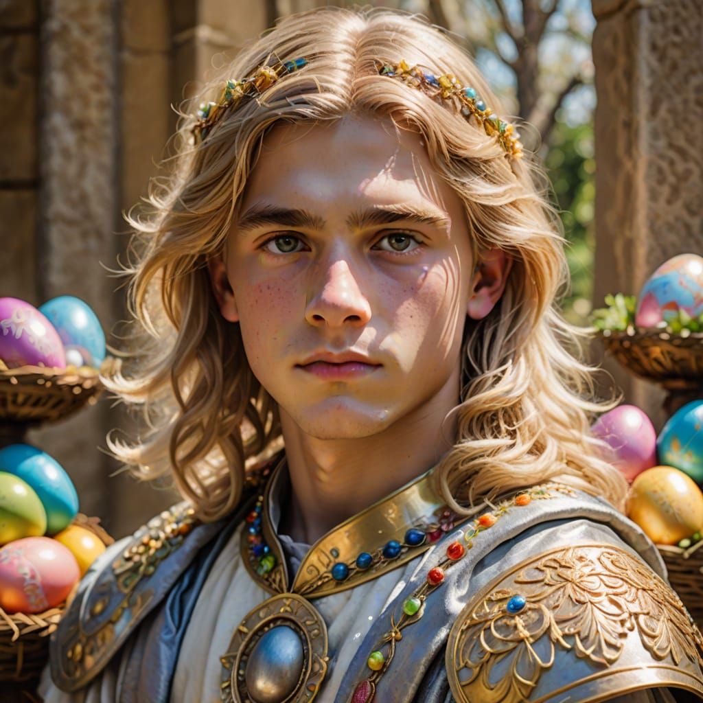 Easter Prince Patroclus Menoetius Close Portrait in Vibrant ...