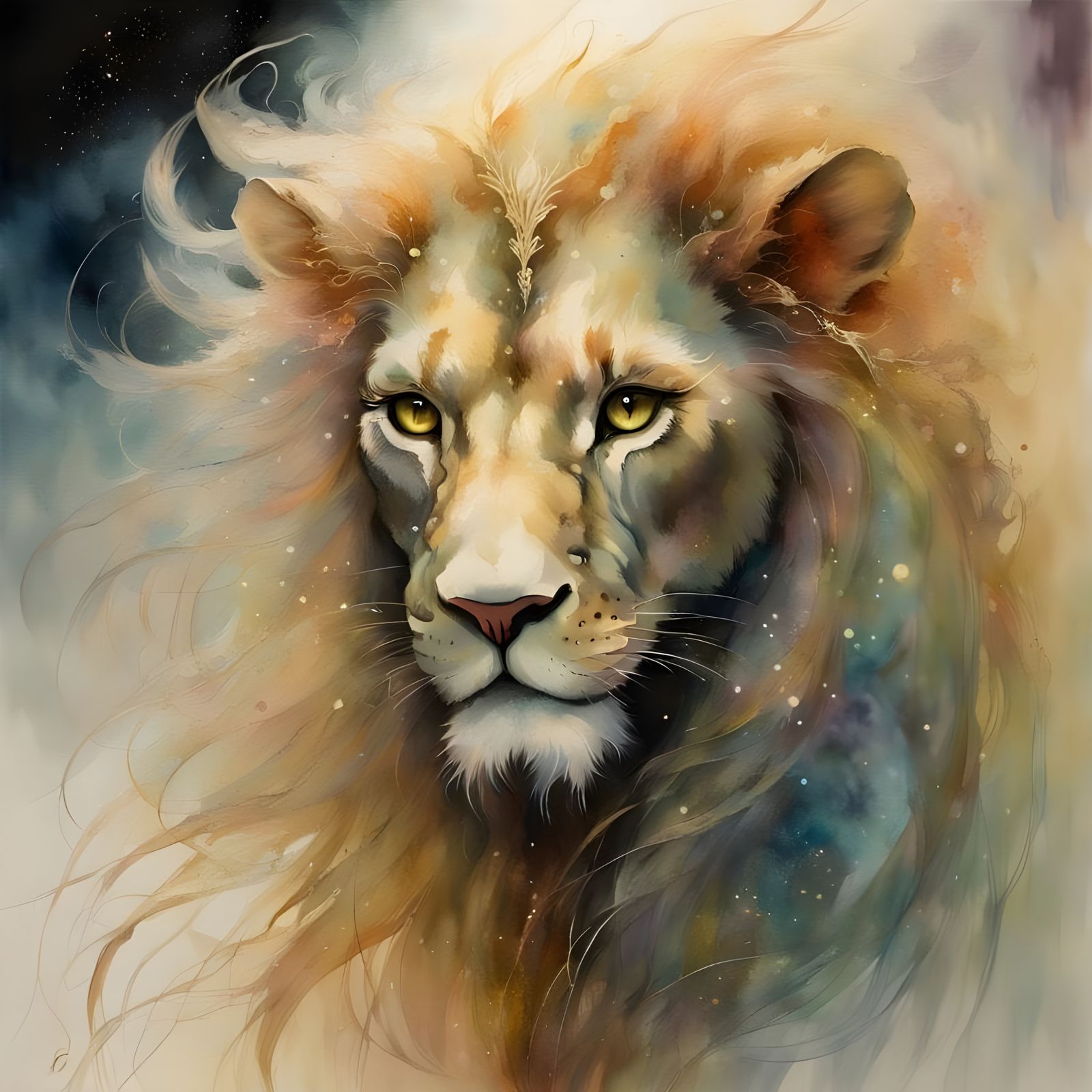 Cosmic Lioness: Beautiful Wicked Digital Art