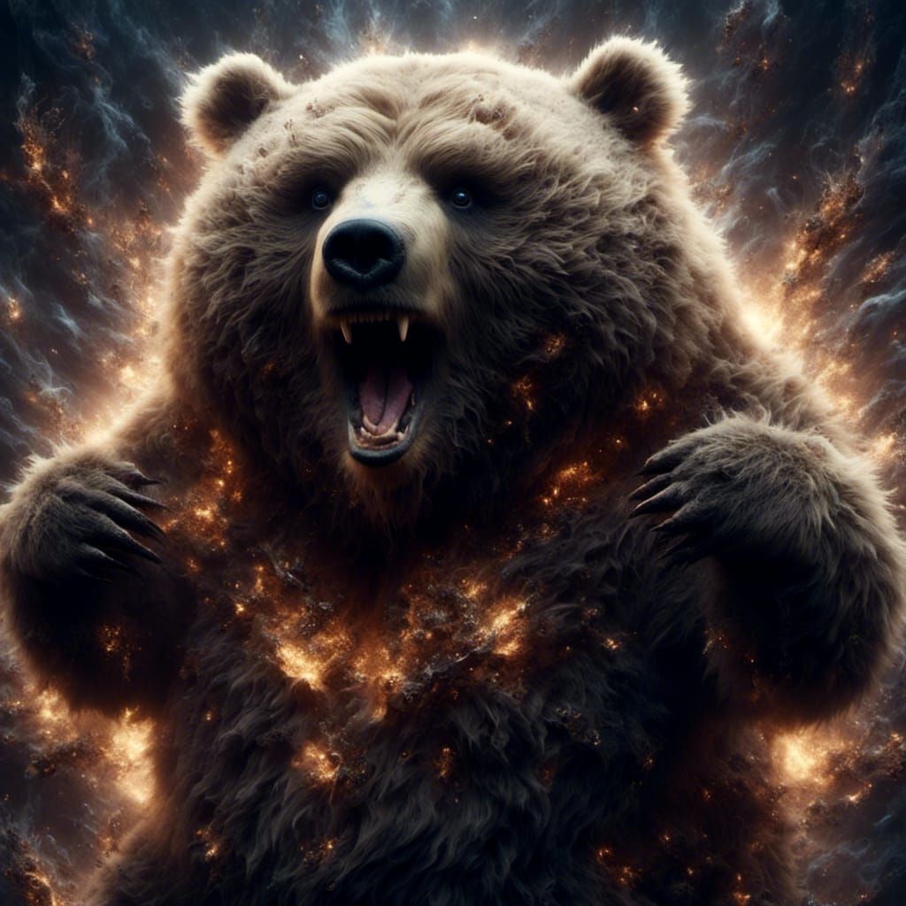 Adorable Chibi Obese Bear Portrait with Sparkling Eyes