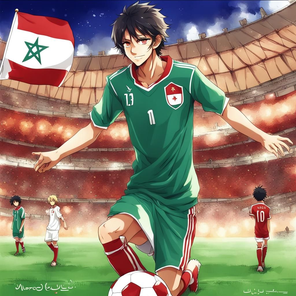 Maroc FC in Anime Key Visual Style