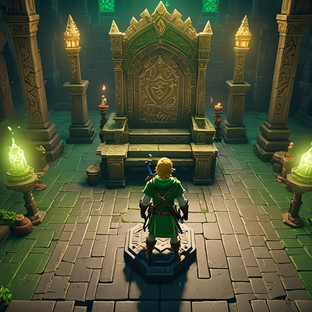 Link from Zelda Plays Fortnite: 3D Game Scene