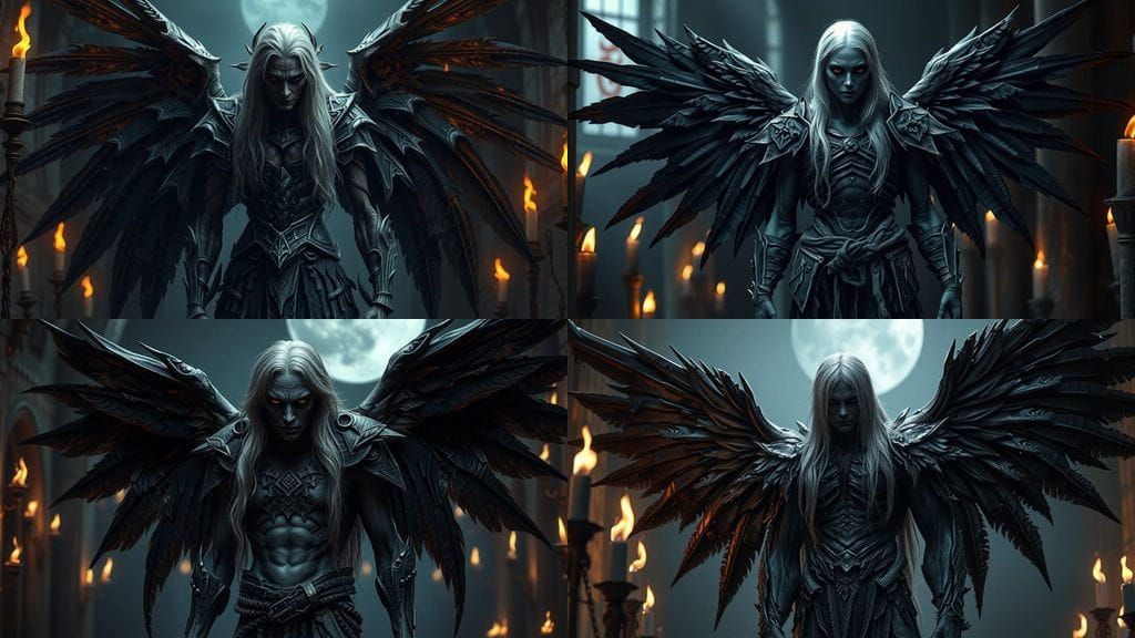 Corrupted Dark Archangel in Gothic Ruins