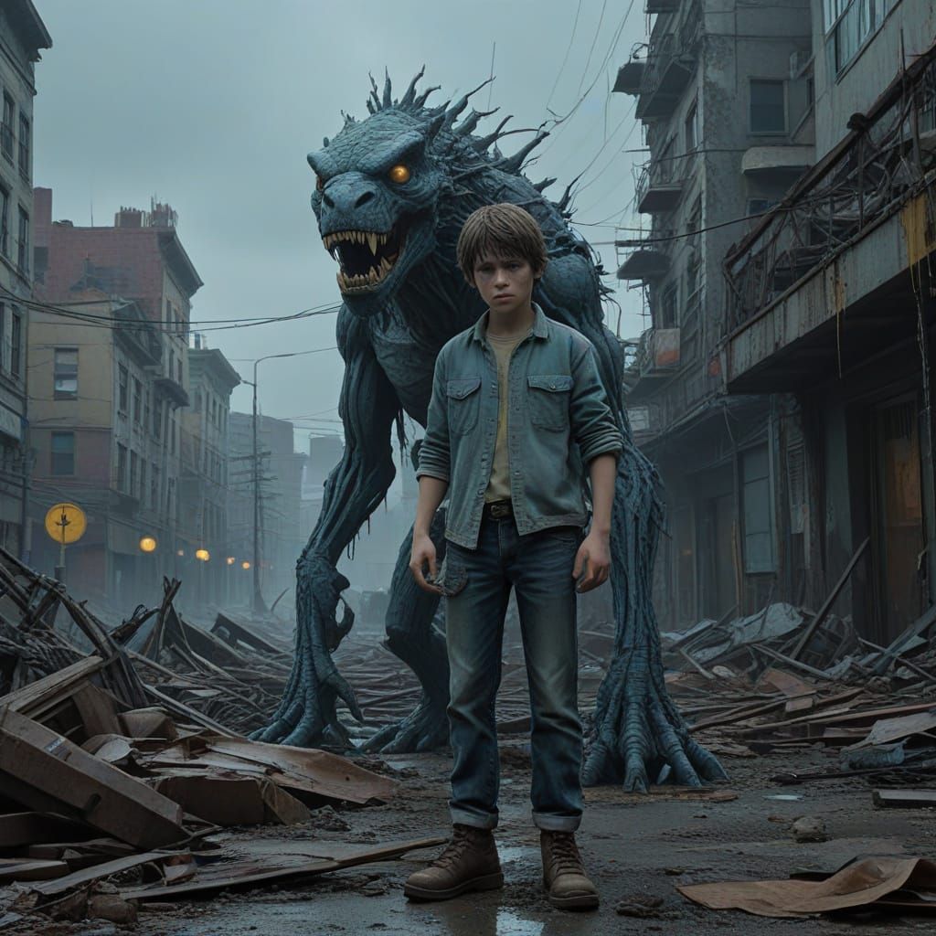 Fearful Boy Finds Solace in Monstrous Companion Amidst Post-...