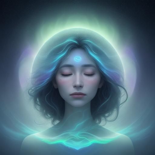 Ethereal Woman in Surreal Dreamscape