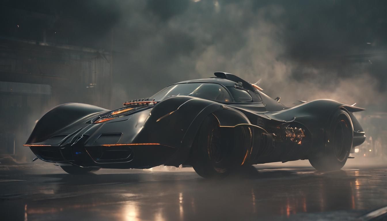 Batman Drives a Futuristic Batmobile in Digital Art