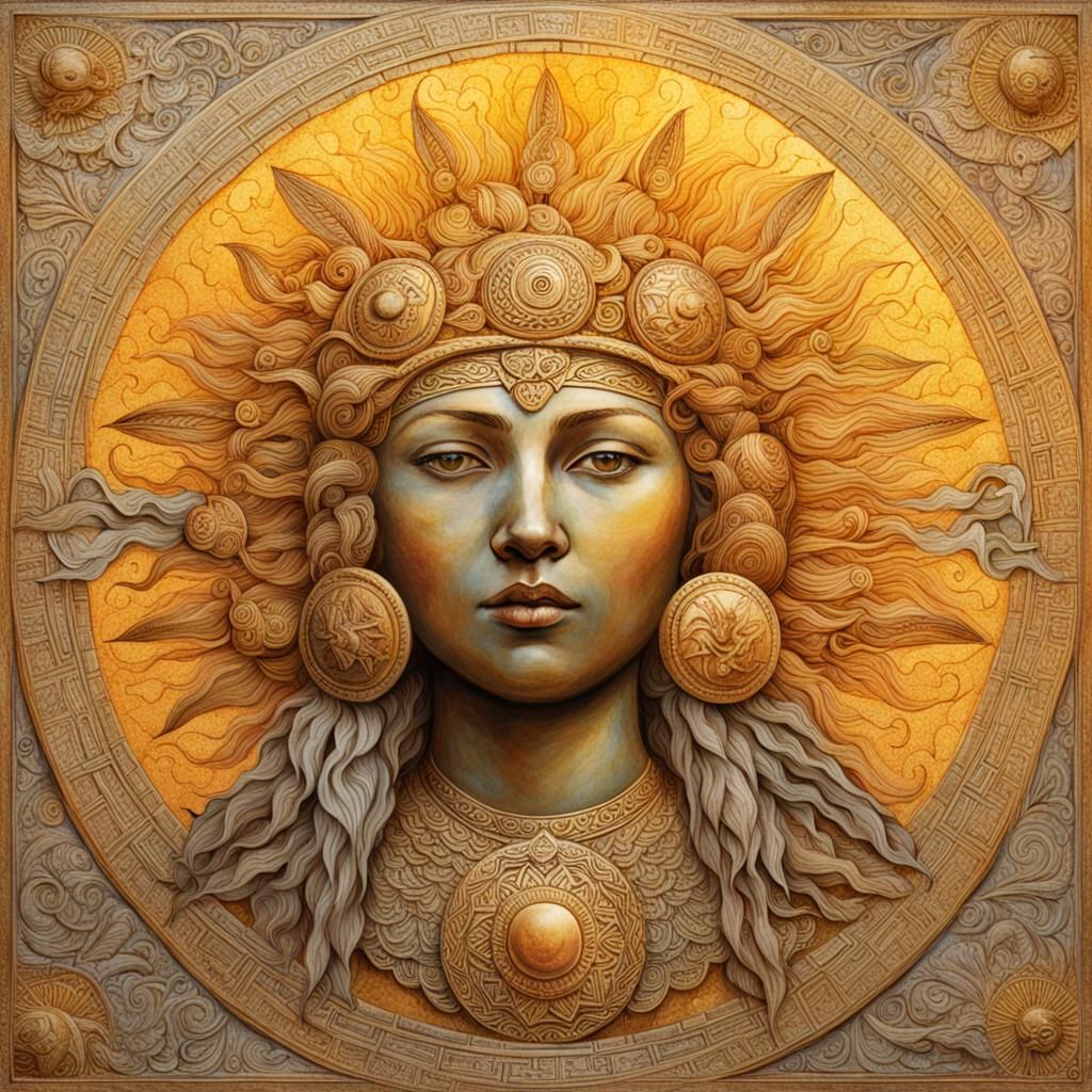 Saule: Baltic Sun Goddess Radiating Light