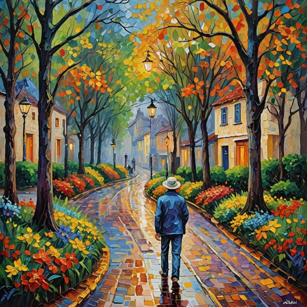Colourful Expressionist Painting of Beautiful Places