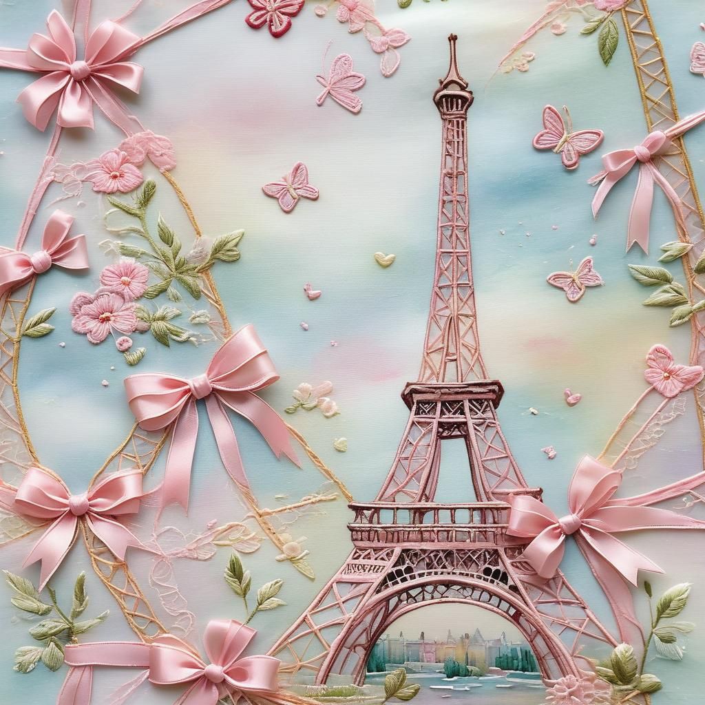 Whimsical Eiffel Tower in Watercolor