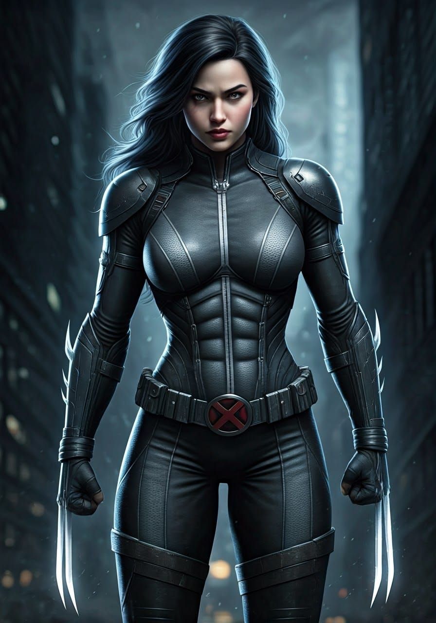 X-23 in X-Force Costume, Hyper-Realistic Rendering