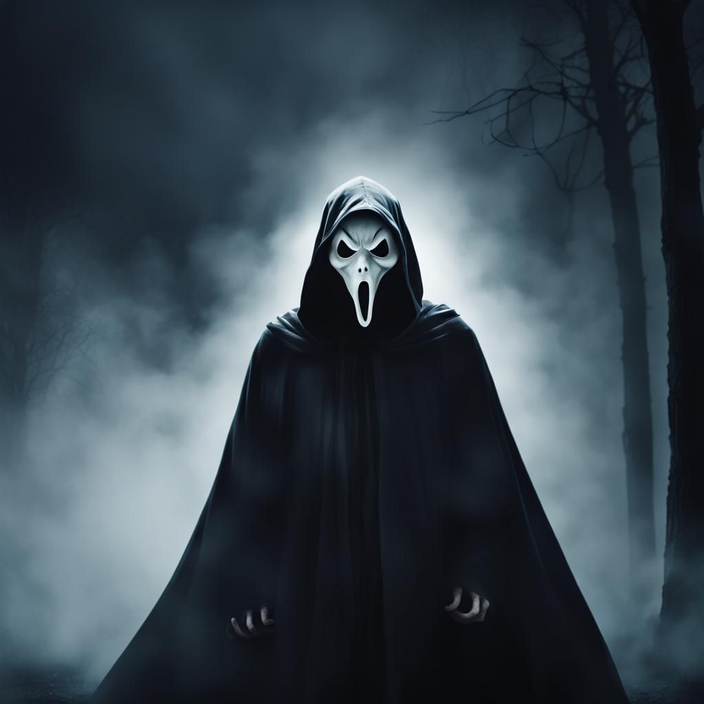 Ethereal Figure in Foggy Night