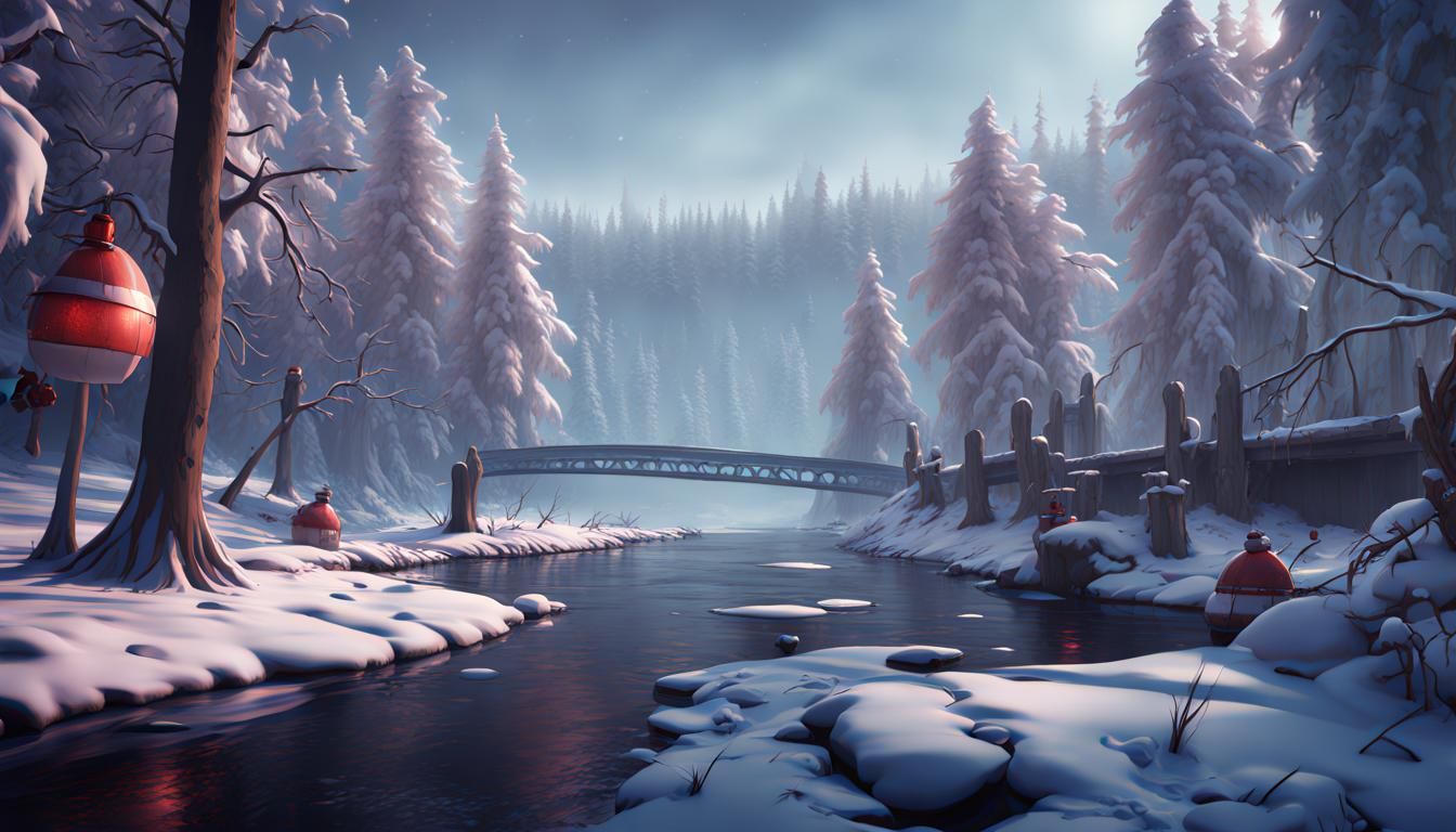Five Nights At Freddy's Winter Riverscape: Detailed Matte Pa...