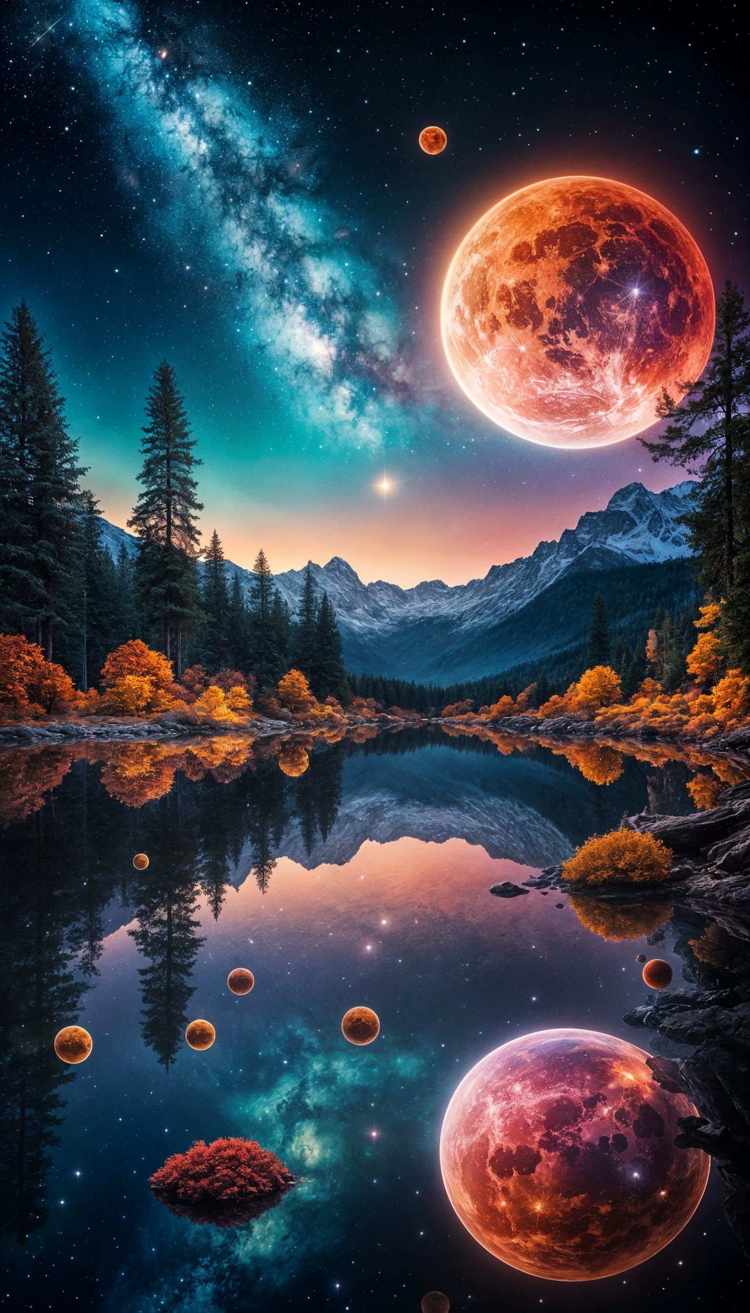 Spheres of Seasons: A Vibrant Double Exposure of Earth and C...