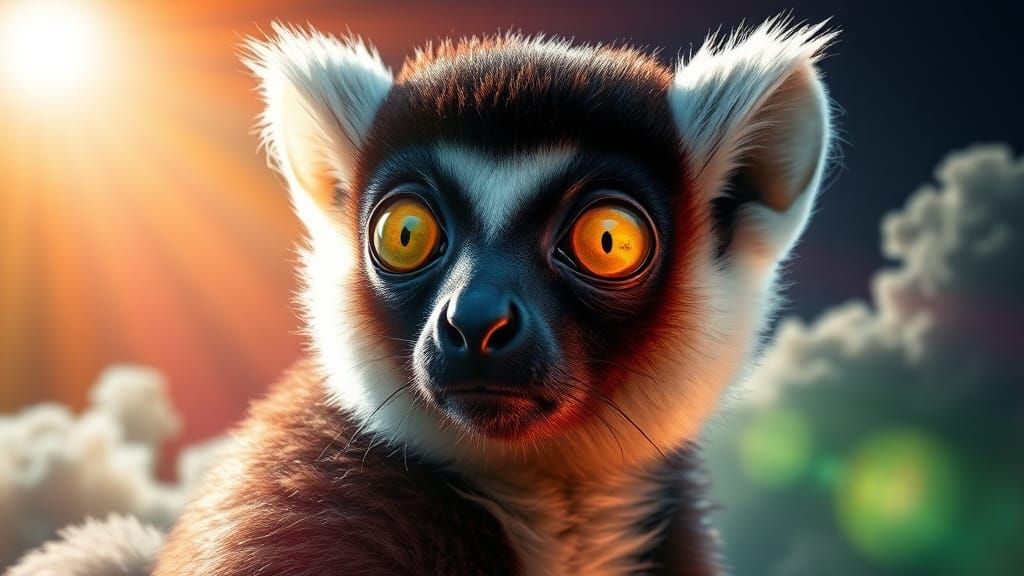 Majestic Lemur in Radiant Jungle Light