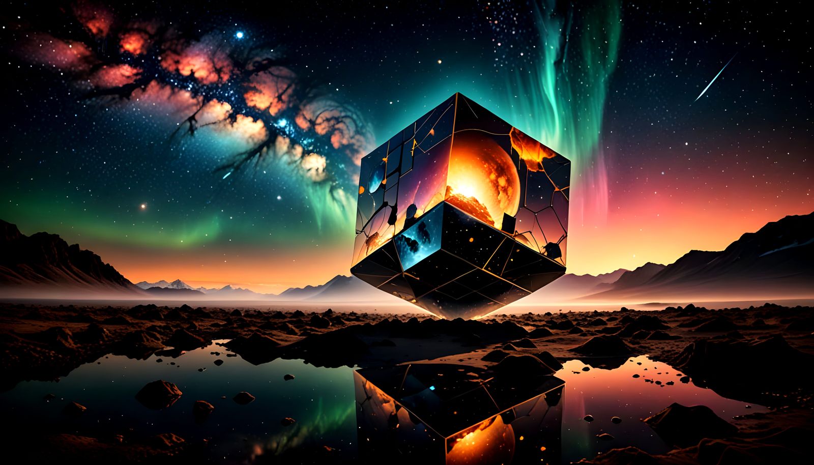 Dreamlike Cosmic Factory on a Whimsical Planet