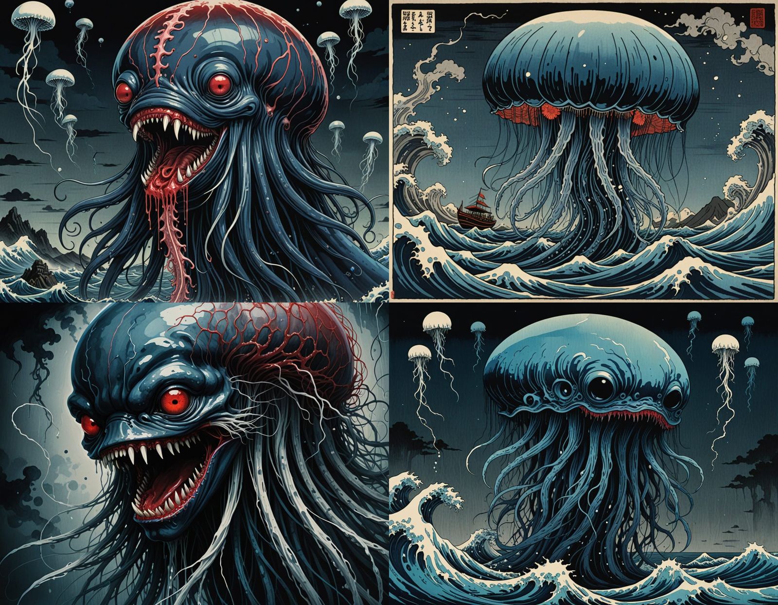 Surreal Blue-Hued Grotesque Ebirah