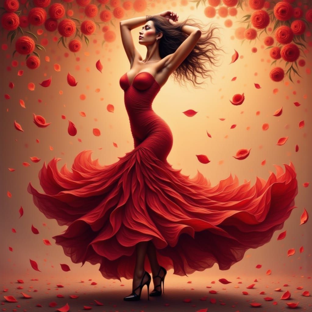 Fiery Flamenco Dancer in Anime Style