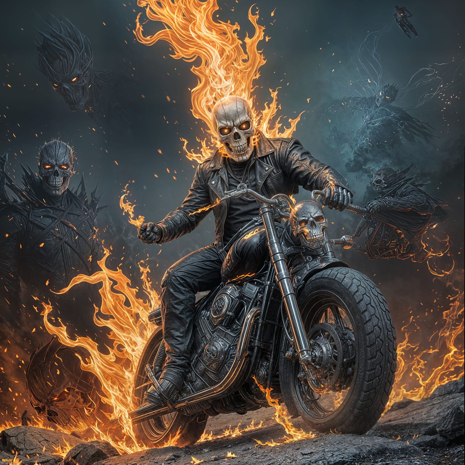 Spectacular Marvel Ghost Rider in Fiery Flames