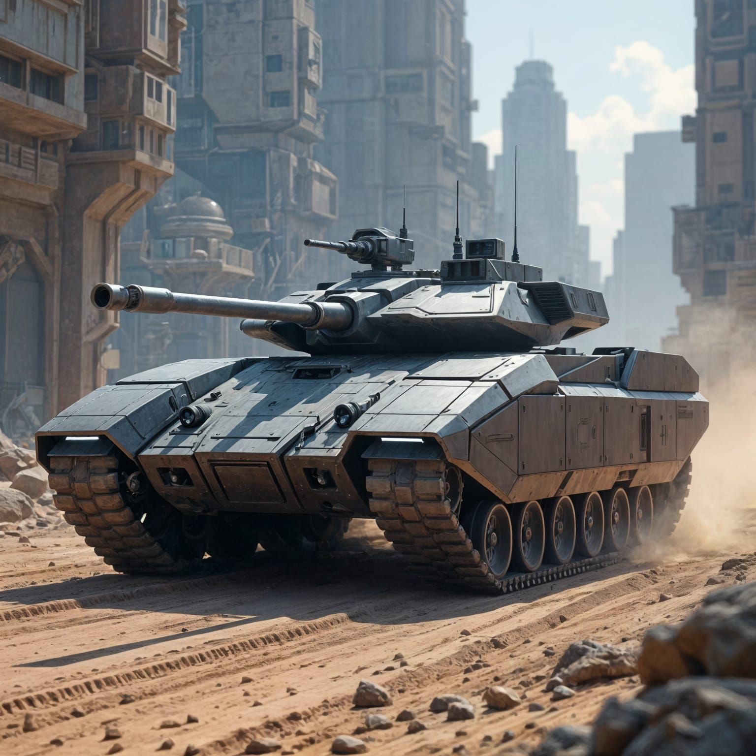 Futuristic Tank With Advanced Unconventional Tracks