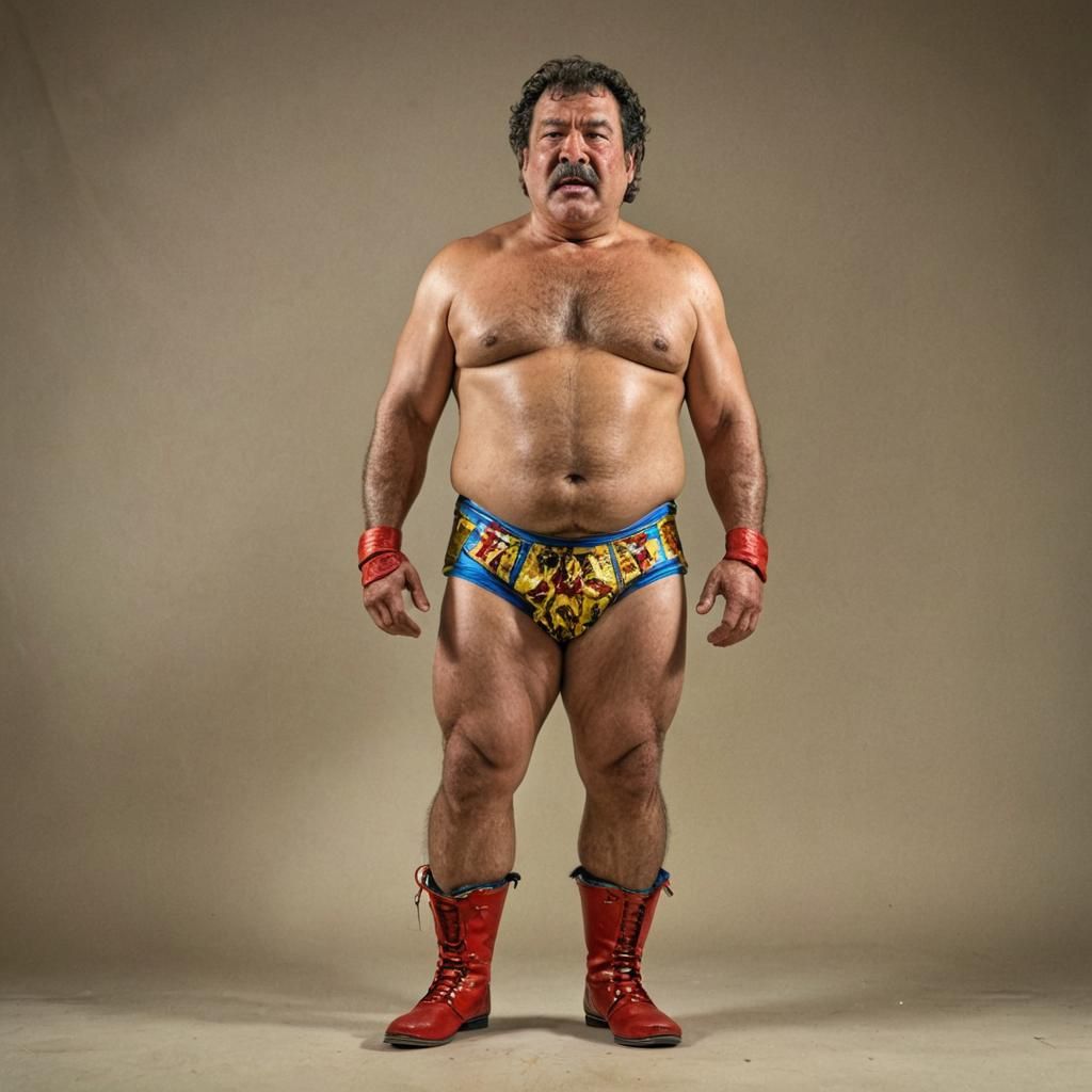 Victorious Colombian Wrestler: High Definition Studio Portra...