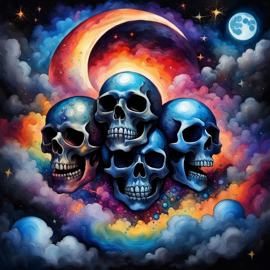 Ethereal Gothic Horror: Skulls and Eyeballs in Space