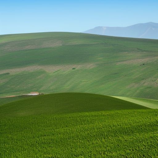 Eerie Window View onto Green Field