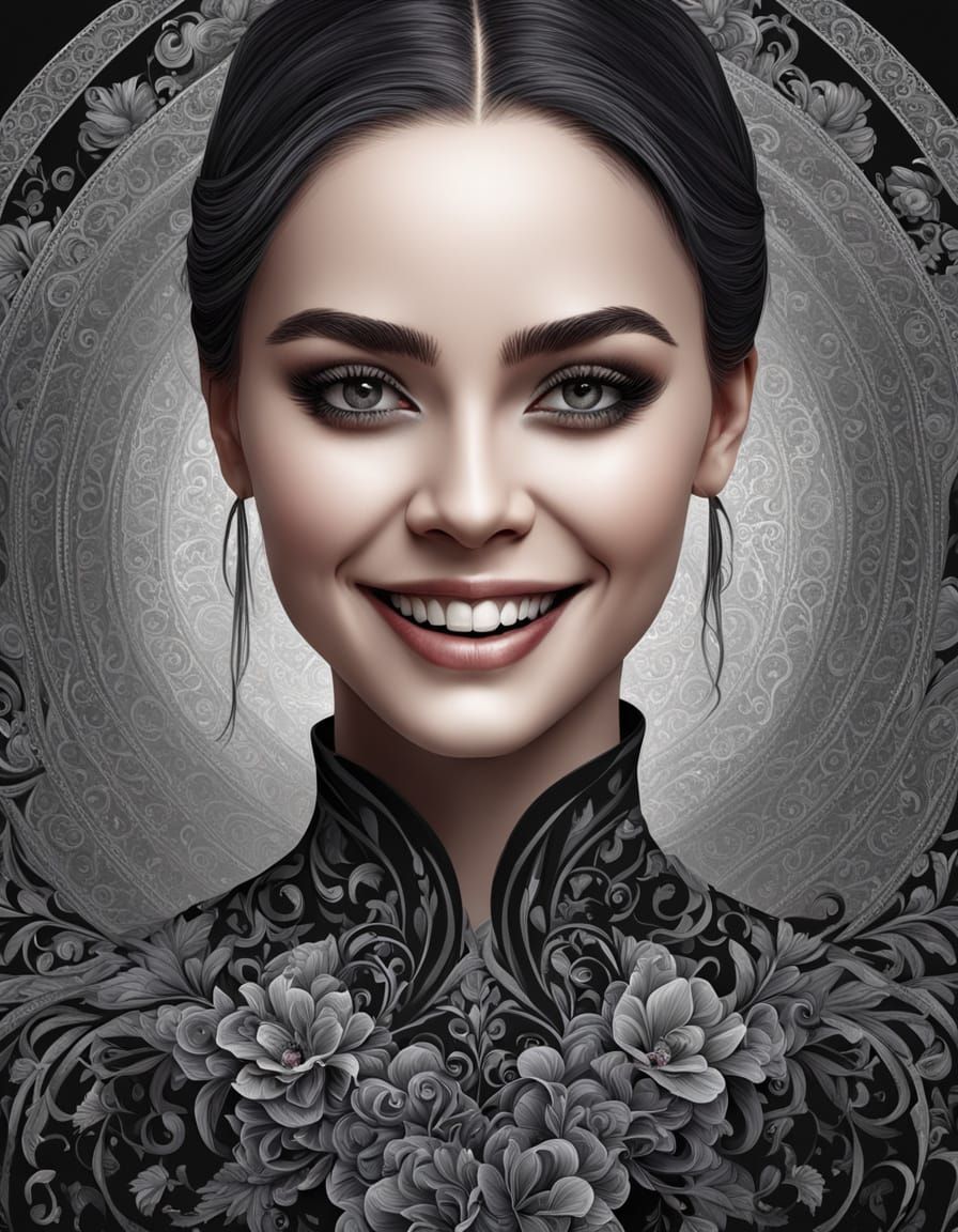 Gothic Woman Portrait with Dramatic Lighting in Digital Art