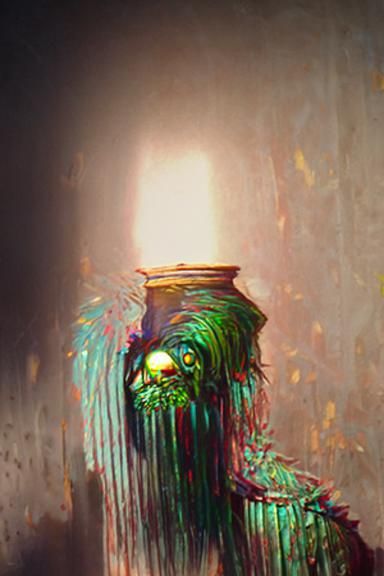 Psychedelic Toy Monster in Horror Style