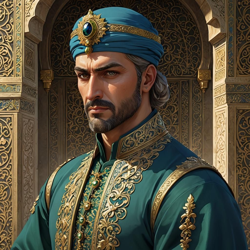 Handsome Turkish Sultan in 18th Century Style